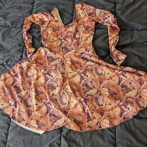 Blackmilk Leaves Long Sleeve Skater Dress